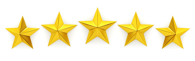 Wall Mural - Five golden stars - 3d rendering