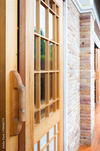 Traditional Door Wooden Japan Style Texture Of Japanese