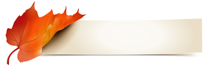 banner mit herbstblatt, vorlage