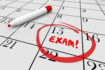 exam test school final physical checkup doctor calendar 3d illus