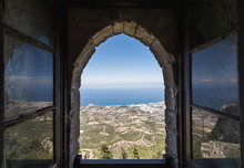 View From The Window Of Saint Hilarion Castle In Kyrenia, Northern Cyprus