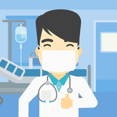 Poster - Doctor giving thumb up vector illustration.