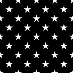 Wall Mural - stars seamless pattern. black and white retro background elements. abstract geometric shape texture.