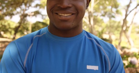 Poster - Portrait of sportsman is smiling to the camera 