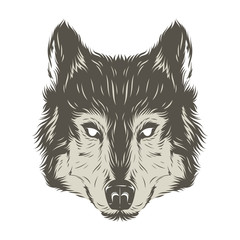 Wall Mural - Wolf head hand draw