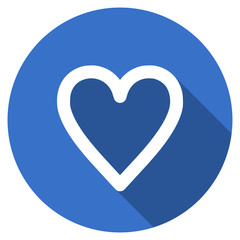 Poster - Blue flat design round web heart vector icon