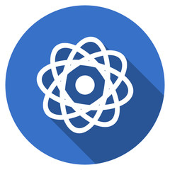 Poster - Blue flat design round web science vector icon
