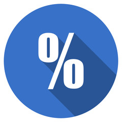 Poster - Flat design blue web percent vector icon