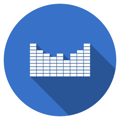 Poster - Flat design blue web music vector icon