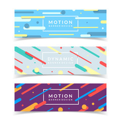 Wall Mural - Dynamic banners set. Colorful geometric shapes in motion. Eps10 vector illustration.