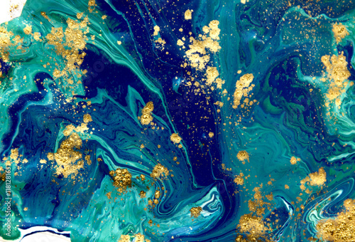 Marbled blue abstract background Poster Mural XXL