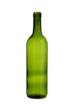 Green Wine Bottle Isolated White Background Clipping Paths