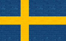 Illustration Of The Flag Of Sweden Graffiti Style