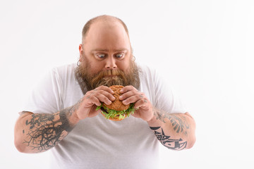 man eating a sandwich