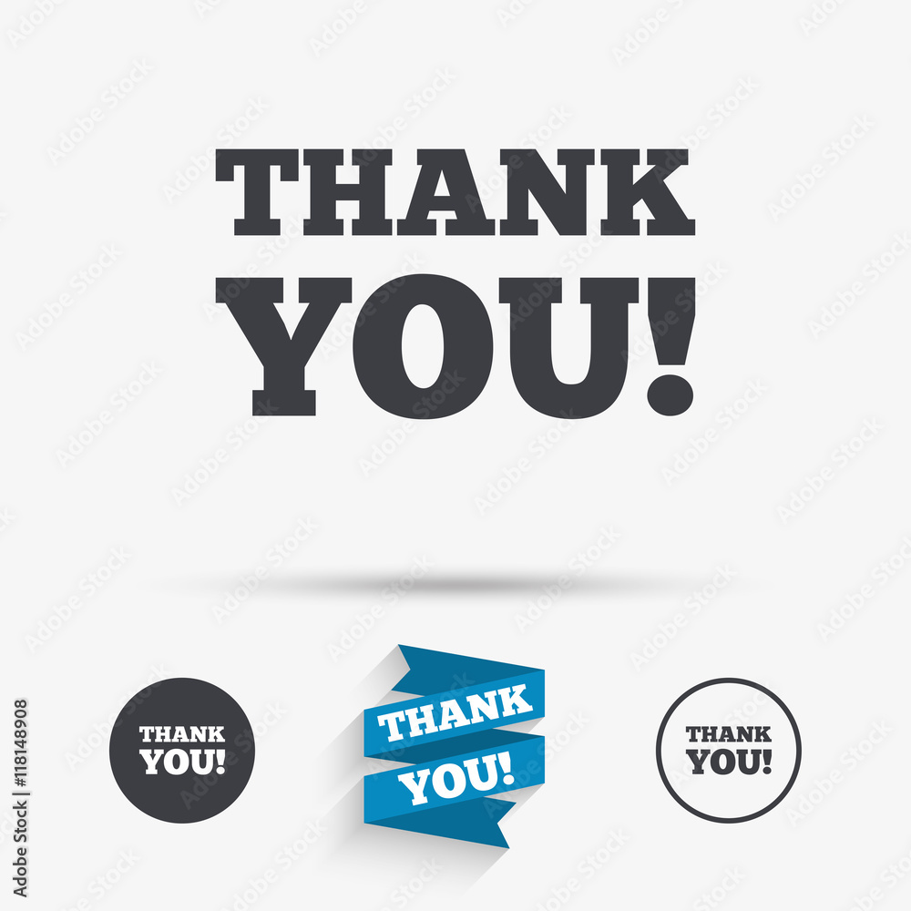 Thank You Rhea Sign Thank you sign icon. Gratitude symbol. Stock Vector | Adobe Stock