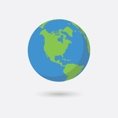 Poster - Earth planet. Flat style vector illustration.