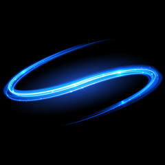 Poster - Vector blue neon light trace