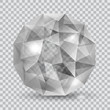 Gray translucent crystal. Transparency only in vector file