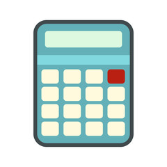 Poster - Calculator icon in flat style isolated on white background. Device symbol