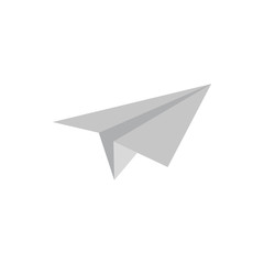 Poster - Paper plane icon in flat style isolated on white background. Toy symbol