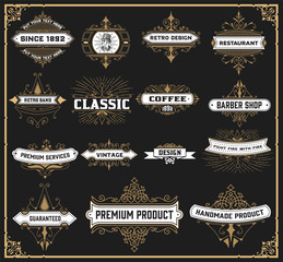 Wall Mural - Vintage logo set for Hotel, Restaurant or Business Identity set.