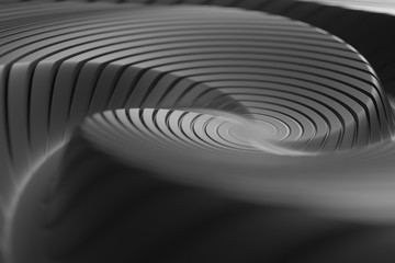 Poster - 3d rendering of abstract reflective spiral surface