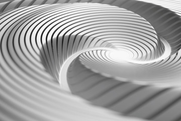 Poster - 3d rendering of abstract reflective spiral surface