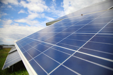 Solar panels. Close-up. Shallow depth of field.