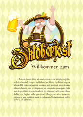 Oktoberfest. Logo, poster. A truly German national costume with