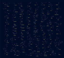 Big set of constellations, vector illustration