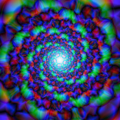 Wall Mural - Abstract colorful kaleidoscope. Circle mandala ornament, flower of life. Vector graphic background.