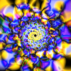 Wall Mural - Abstract colorful kaleidoscope. Circle mandala ornament, flower of life. Vector graphic background.