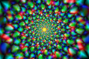 Wall Mural - Abstract colorful kaleidoscope. Circle mandala ornament, flower of life. Vector graphic background.
