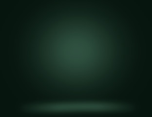 Wall Mural - dark green studio room background with light effects with empty space