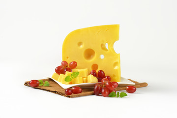 Sticker - Swiss cheese and red grapes