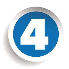 Poster - Number Four sticker vector blue