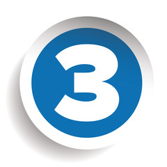 Poster - Number Three sticker vector blue
