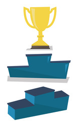 Sticker - Gold trophy on pedestal vector illustration