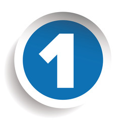 Poster - Number One sticker vector blue