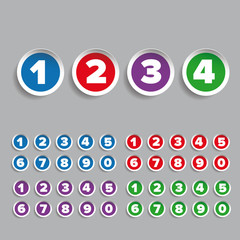 Sticker - Number set label vector