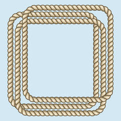 Wall Mural - Square nautical brown ropes frame