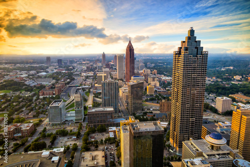 Plakat Linia horyzontu w centrum Atlanta, Gruzja