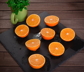 Wall Mural - fresh orange slices