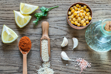 Wall Mural - Ingredients for hummus