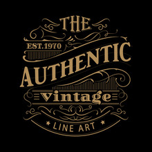 Vintage Label Western Hand Drawn Antique Frame Typography Vector