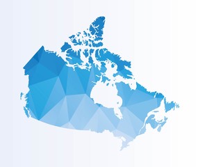 Wall Mural - Polygonal map of Canada