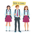 students boy and girl in school uniform