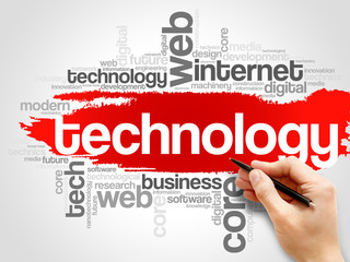 Poster - Technology word cloud collage, business concept background