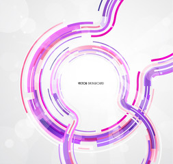 Wall Mural - abstract futuristic purple circles.