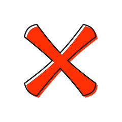 Poster - cross icon in flat style isolated on white background. click and choice symbol